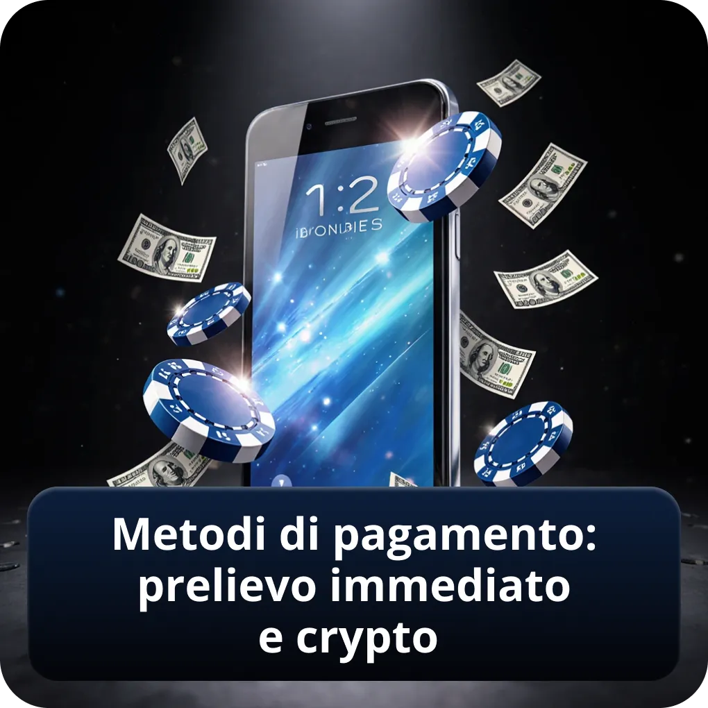 Metodi di pagamento prelievo immediato e crypto nei casino non AAMS