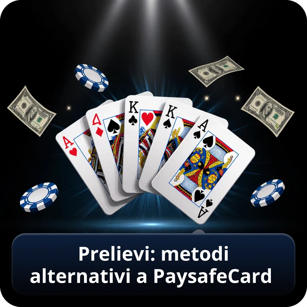 Prelievi metodi alternativi a PaysafeCard nei casino non AAMS